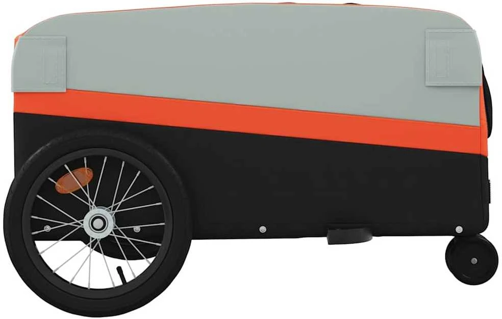 Dviračio priekaba, juodos ir oranžinės spalvos, 45kg, geležis