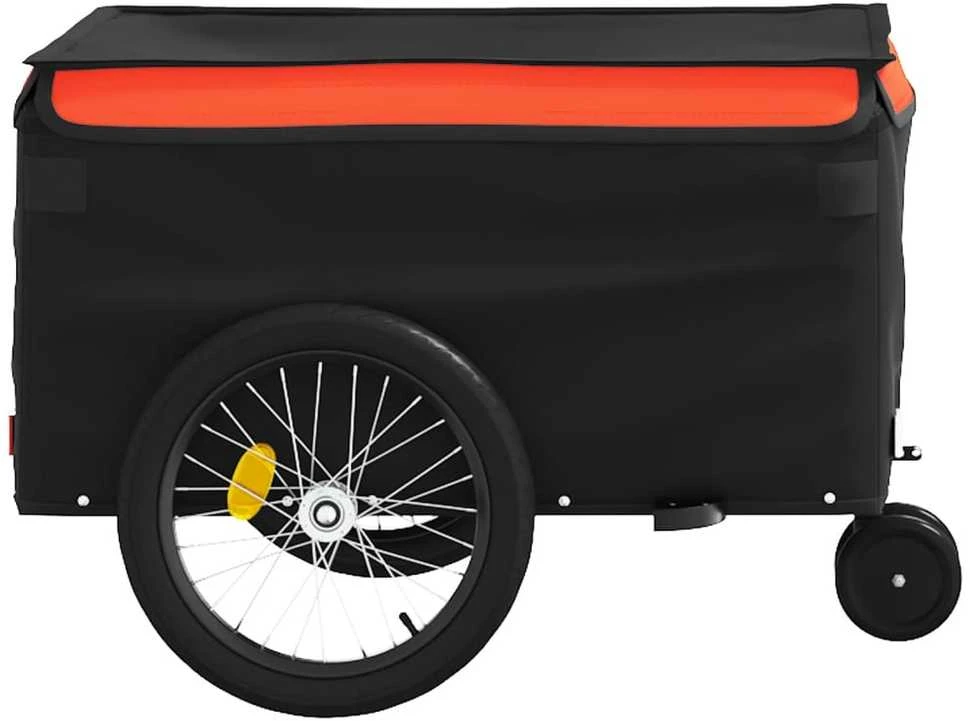 Dviračio priekaba, juodos ir oranžinės spalvos, 30kg, geležis