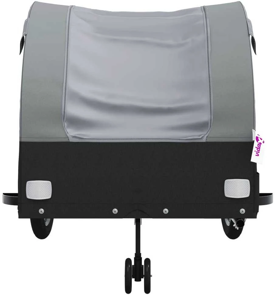Dviračio priekaba, juodos ir pilkos spalvos, 45kg, geležis