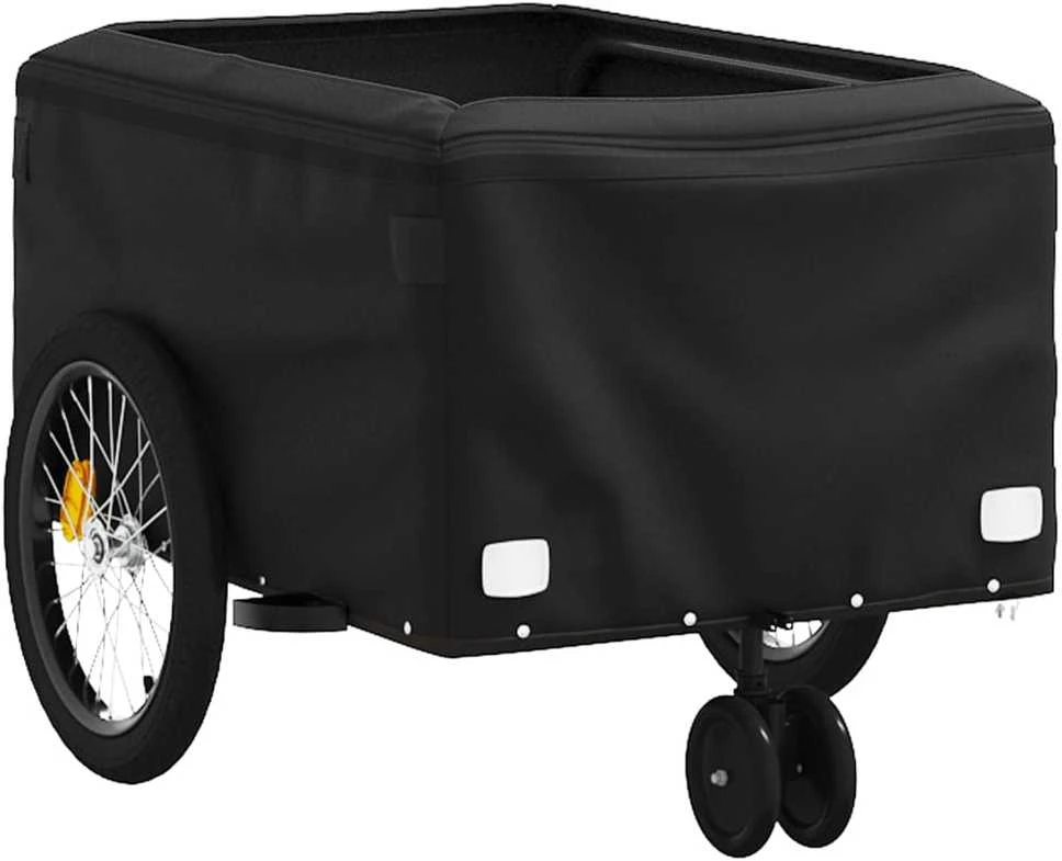 Dviračio priekaba, juodos ir pilkos spalvos, 30kg, geležis