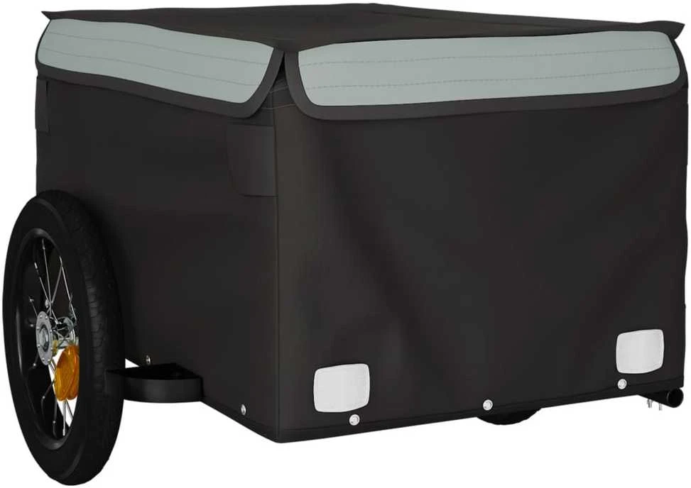 Dviračio priekaba, juodos ir pilkos spalvos, 30kg, geležis