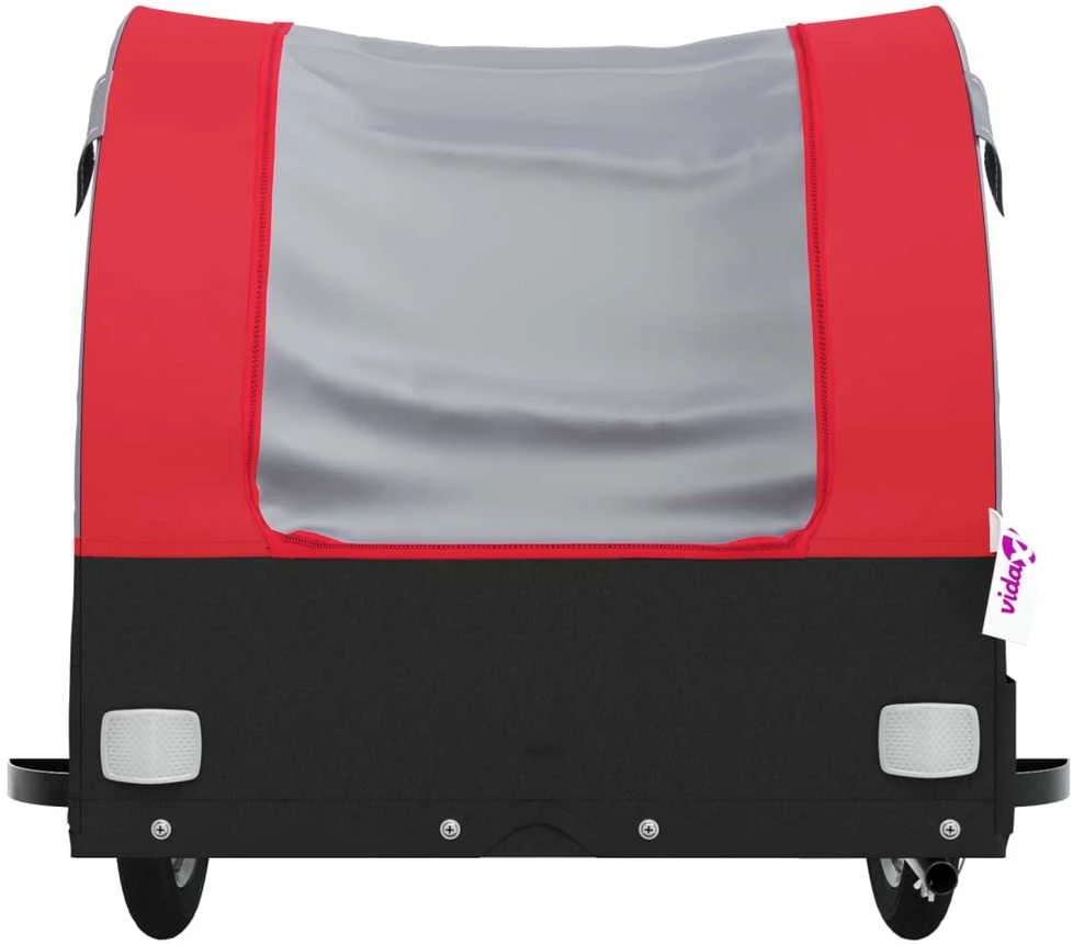 Dviračio priekaba, juodos ir raudonos spalvos, 45kg, geležis