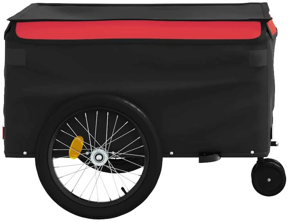 Dviračio priekaba, juodos ir raudonos spalvos, 45kg, geležis