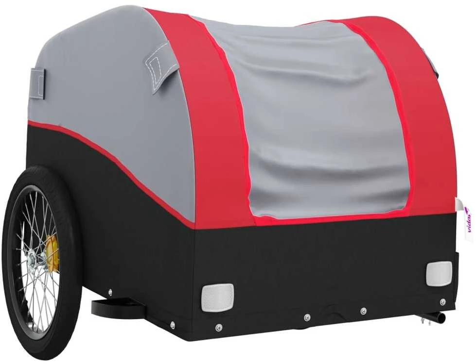 Dviračio priekaba, juodos ir raudonos spalvos, 30kg, geležis
