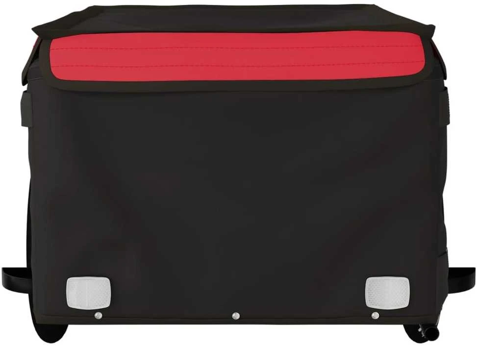 Dviračio priekaba, juodos ir raudonos spalvos, 45kg, geležis