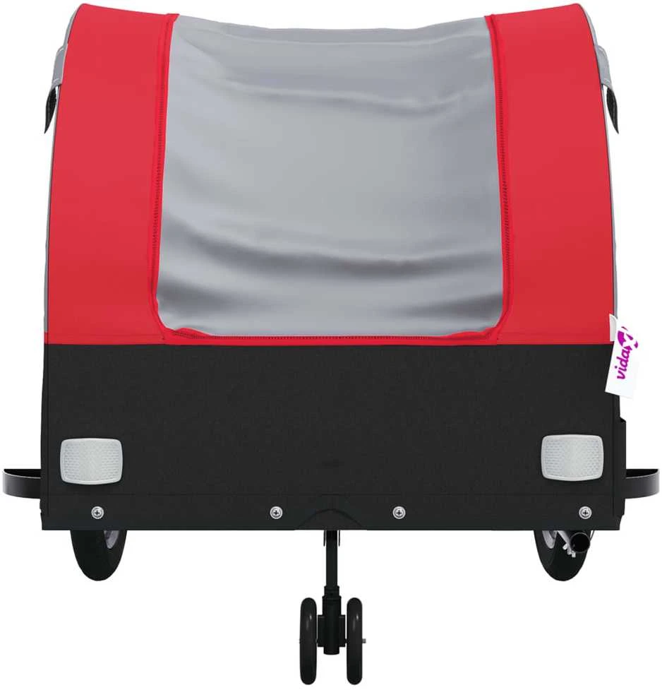 Dviračio priekaba, juodos ir raudonos spalvos, 45kg, geležis