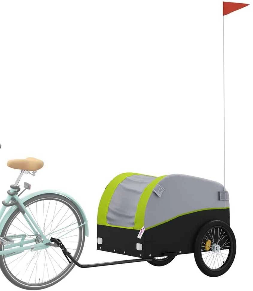 Krovininė dviračio priekaba, juoda ir žalia, 45kg, geležis