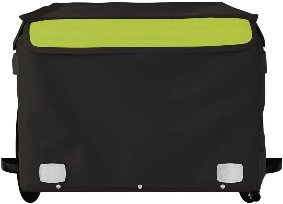 Dviračio priekaba, juodos ir žalios spalvos, 45kg, geležis