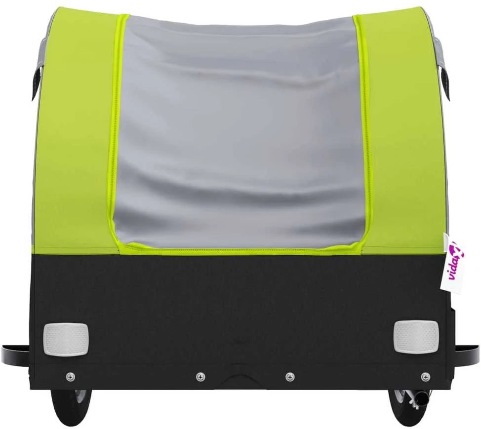 Dviračio priekaba, juodos ir žalios spalvos, 30kg, geležis