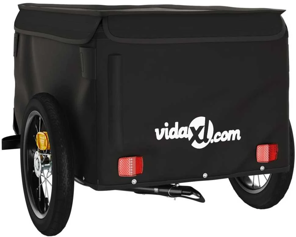 Dviračio priekaba, juodos spalvos, 30kg, geležis