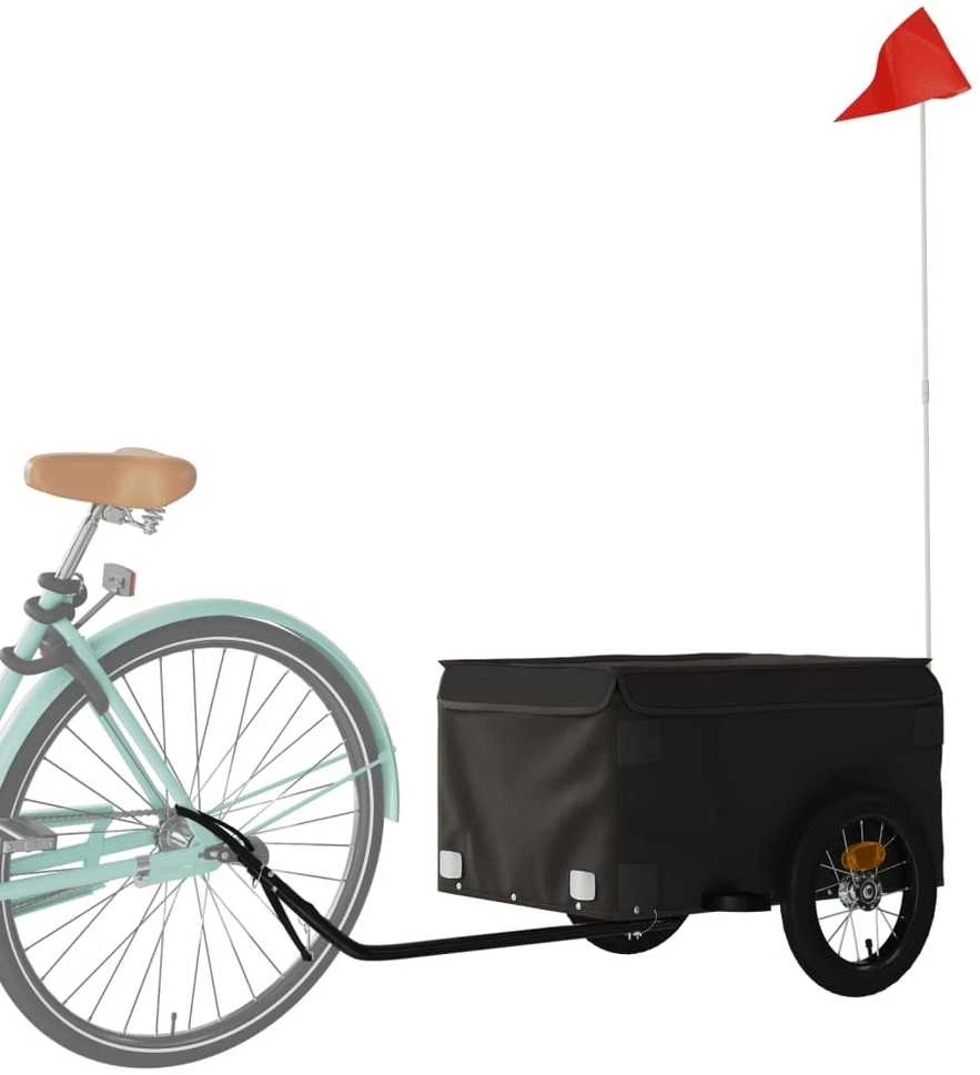 Dviračio priekaba, juodos spalvos, 30kg, geležis