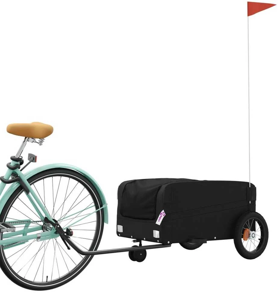 Dviračio priekaba, juodos spalvos, 30kg, geležis