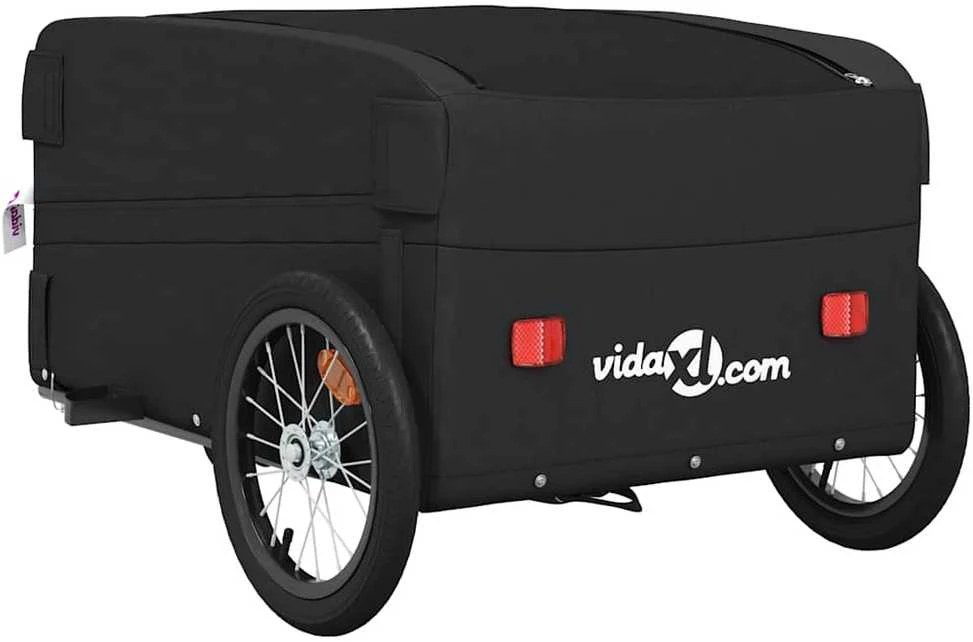 Dviračio priekaba, juodos spalvos, 45kg, geležis