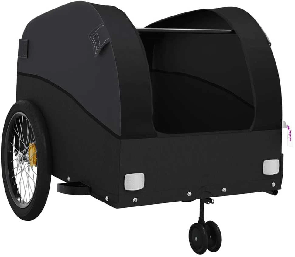 Dviračio priekaba, juodos spalvos, 45kg, geležis