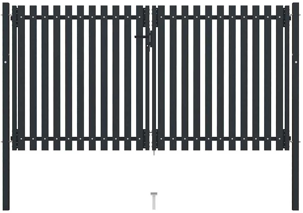 Dvigubi vartai, antracito spalvos, 306x220cm, plienas