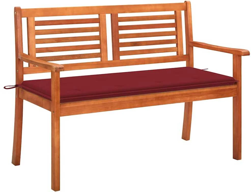 Dvivietis sodo suoliukas su pagalvėle, 120cm, eukalipto masyvas