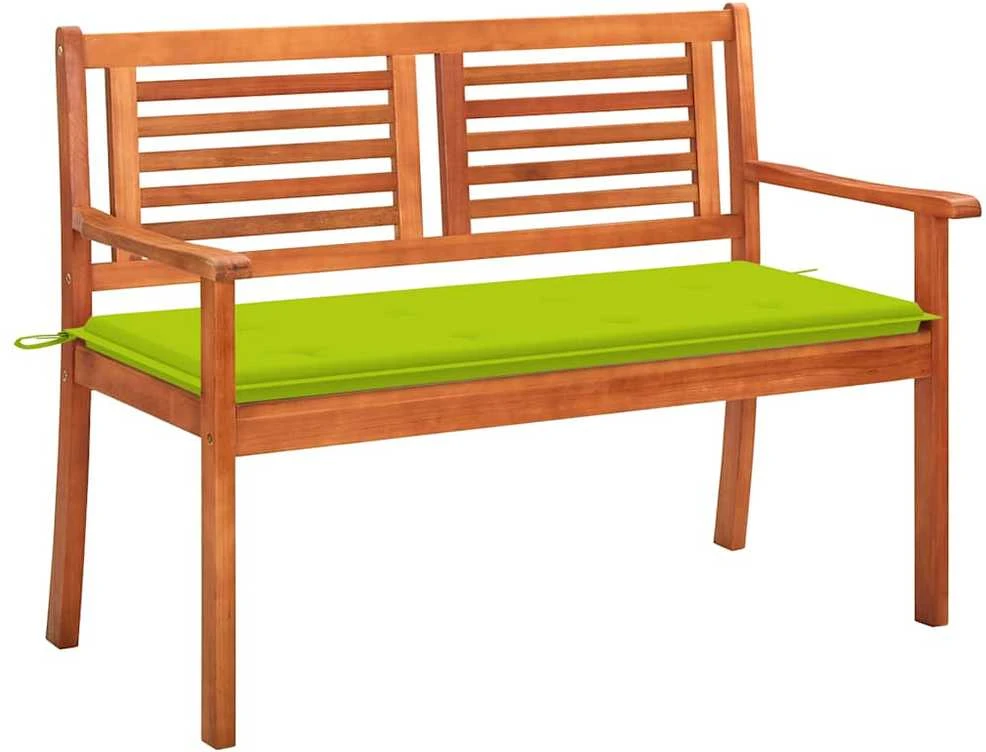 Dvivietis sodo suoliukas su pagalvėle, 120cm, eukalipto masyvas