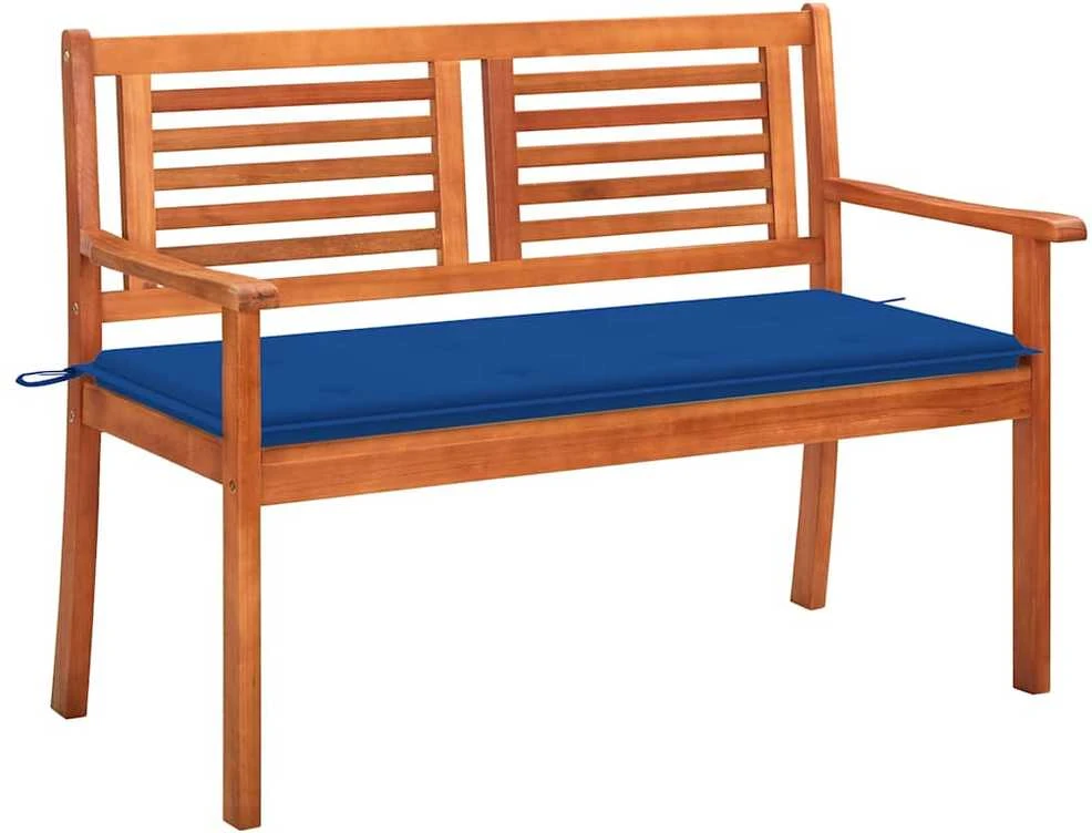 Dvivietis sodo suoliukas su pagalvėle, 120cm, eukalipto masyvas
