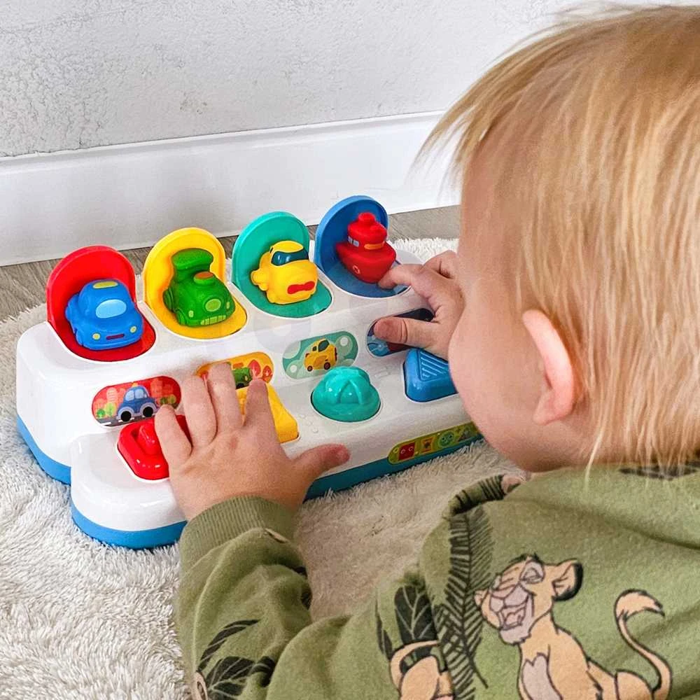 Edukacinis interaktyvus žaislas Iššokantys transporto žaisliukai WOOPIE BABY