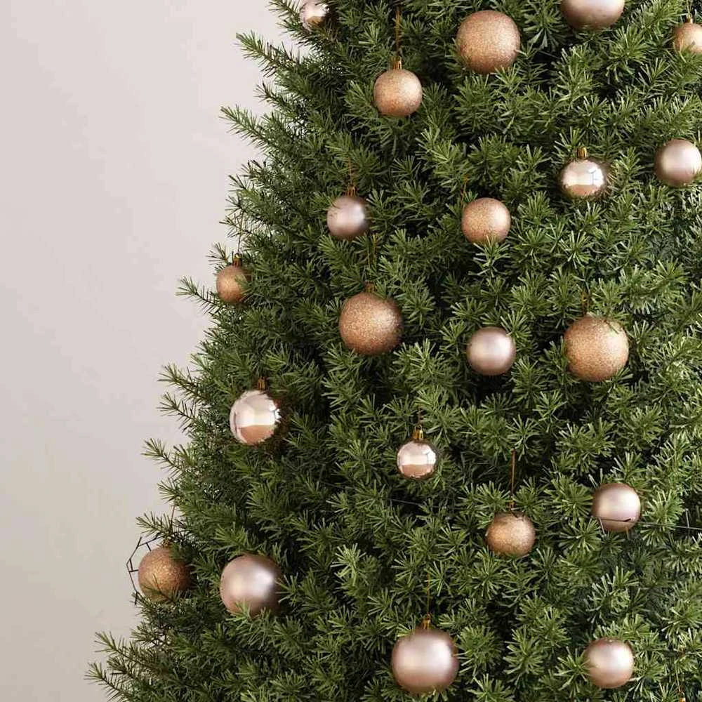 Eglutės žaisliukų rinkinys su viršūne ir 150 LED, 61 dalis