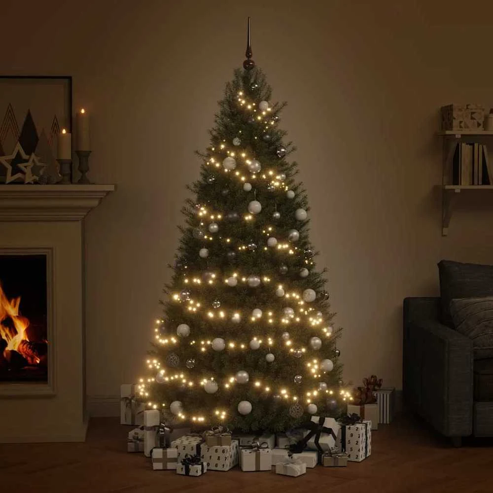 Eglutės žaisliukų rinkinys su viršūne ir 300 LED, 120 dalių