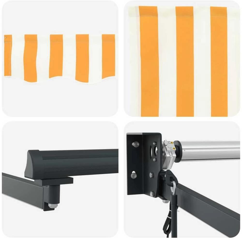Elektrinė ištraukiama pavėsinė Oranžinė ir balta 5 x 3 m