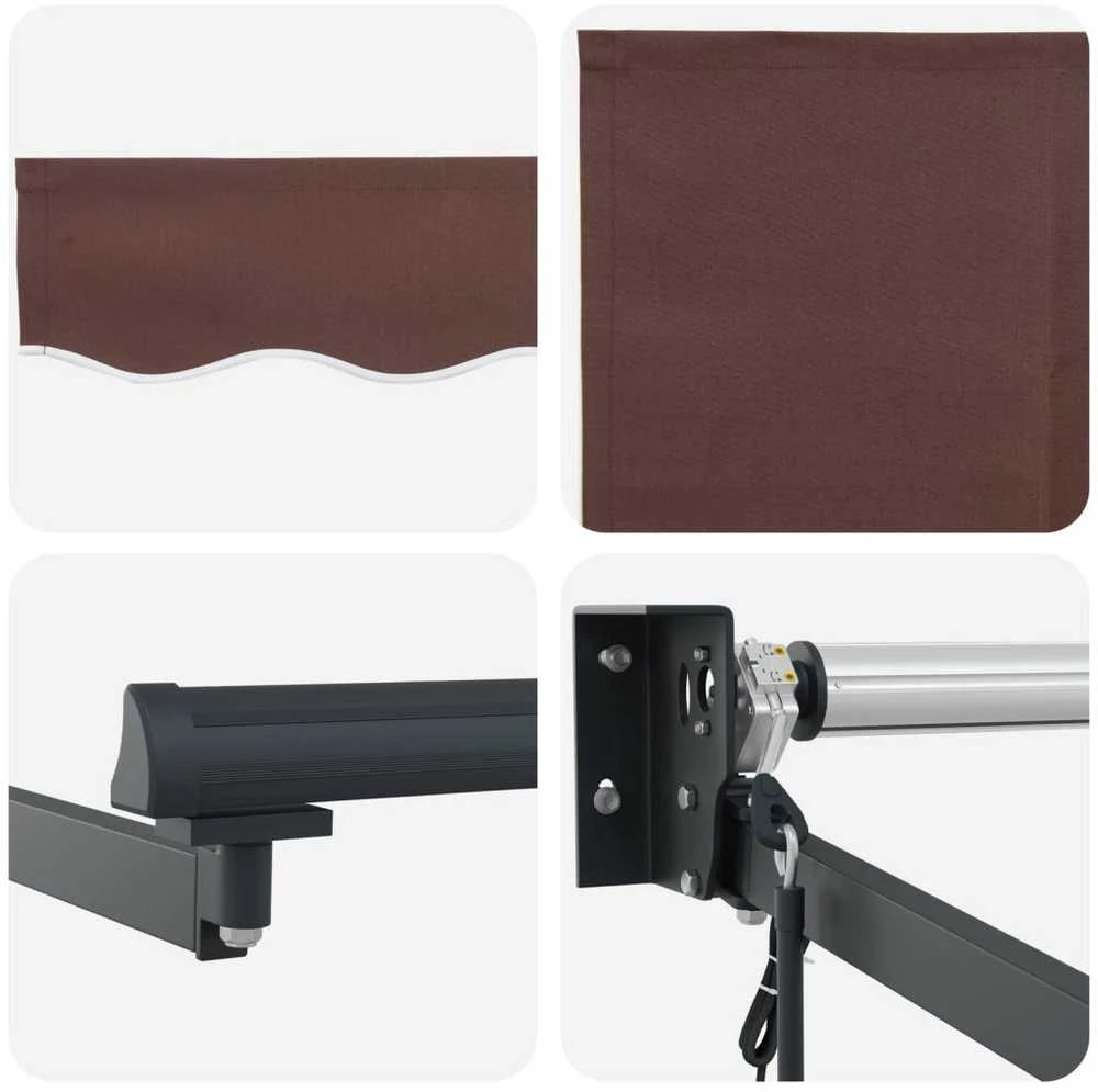 Elektrinė ištraukiama pavėsinė Ruda ir antracito 2,5 x 2 m