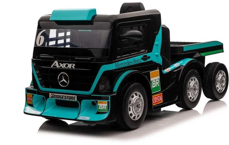 Lean Cars Vienvietis elektromobilis su priekaba Mercedes-Benz Axor XMX622, mėlynas