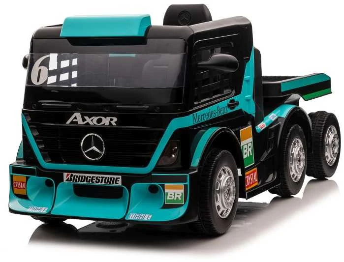Lean Cars Vienvietis elektromobilis su priekaba Mercedes-Benz Axor XMX622, mėlynas