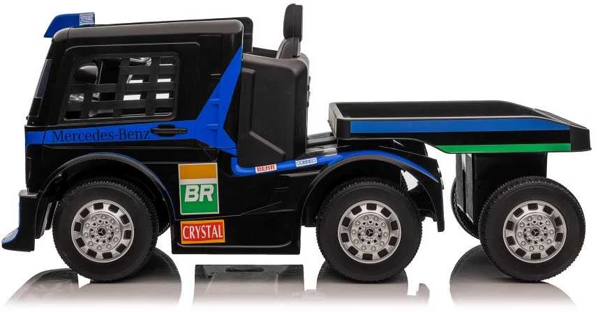Lean Cars Vienvietis elektromobilis su priekaba Mercedes-Benz Axor XMX622, mėlynas