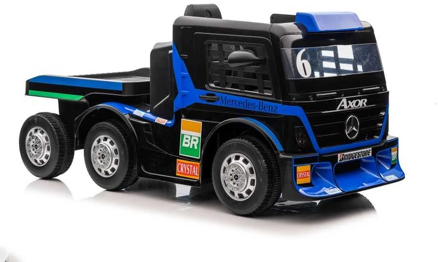 Lean Cars Vienvietis elektromobilis su priekaba Mercedes-Benz Axor XMX622, mėlynas