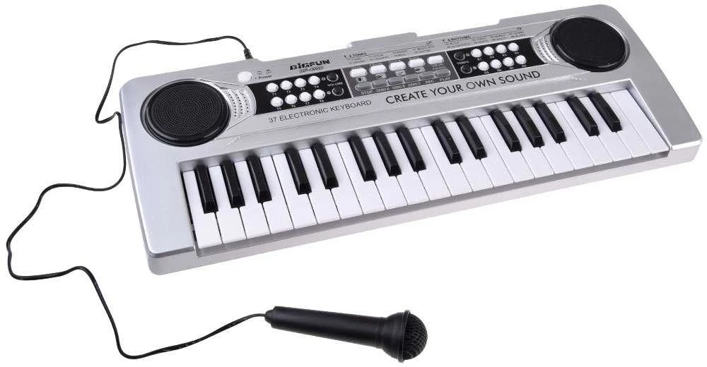 Jokomisiada Mini organ KEYBOARD 37-keys + microphone Sidabrinis IN0183