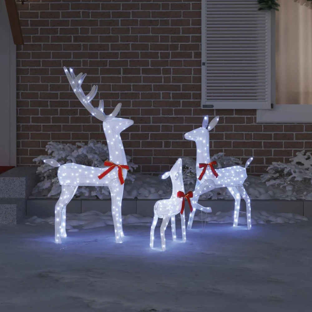 Elnių Šeima 3 vnt. 300 LED Šalta balta 68 x 26 x 127 cm Audinys