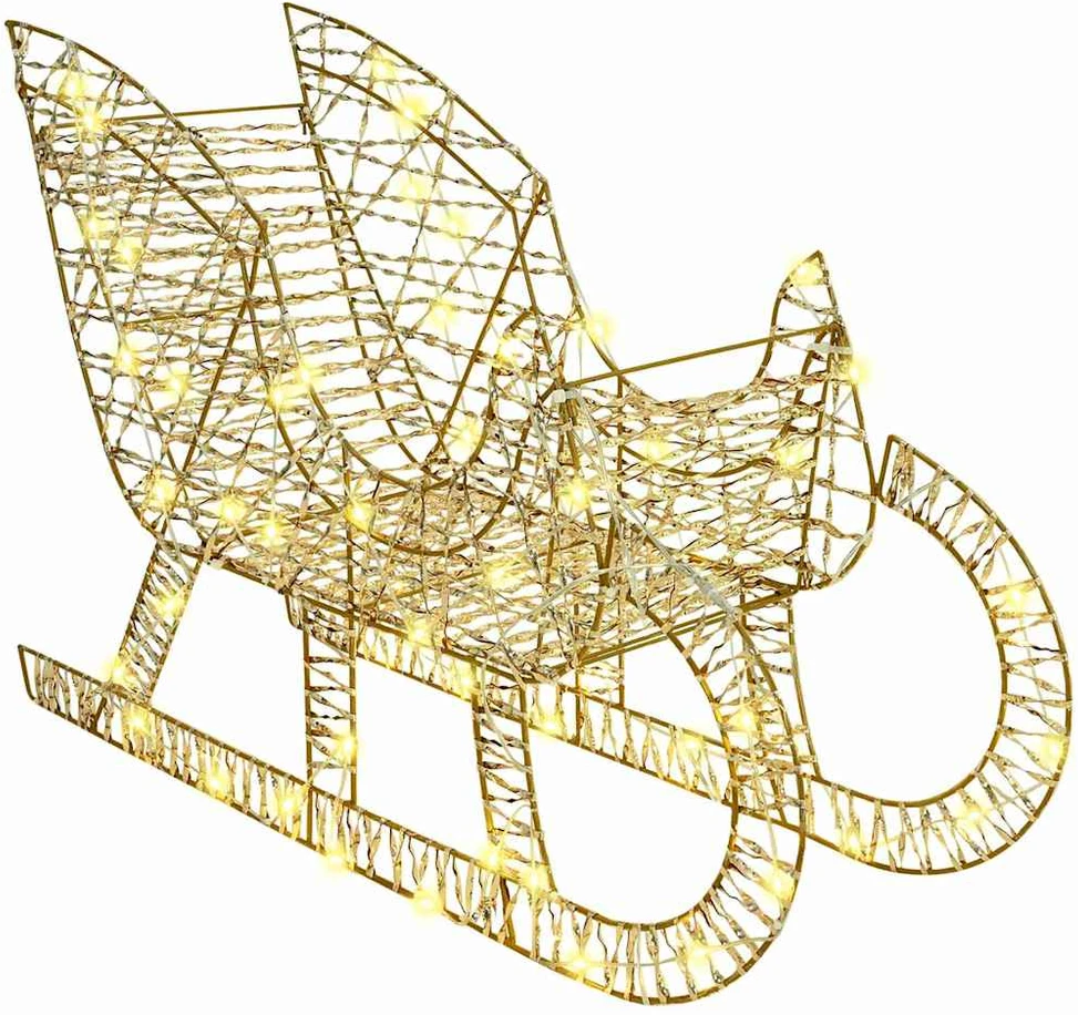 Elnių tempimo roges 200 LED Šilta balta 70 x 26 x 129 cm PET