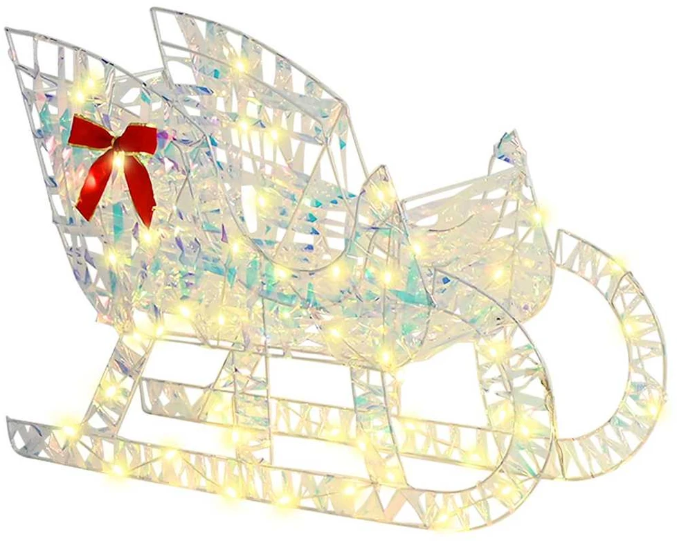 Elnių tempimo roges 200 LED Šilta balta 70 x 26 x 129 cm PET