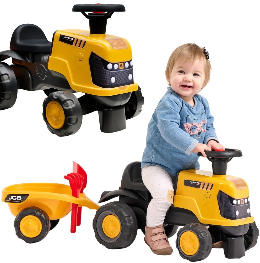 FALK JCB Fastrac Traktorius su Priekaba, Grėbliu ir kastuvu 1-3 metai