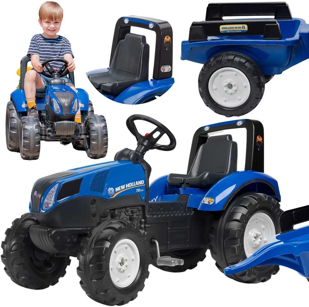 FALK pedalinis traktorius New Holland su priekaba