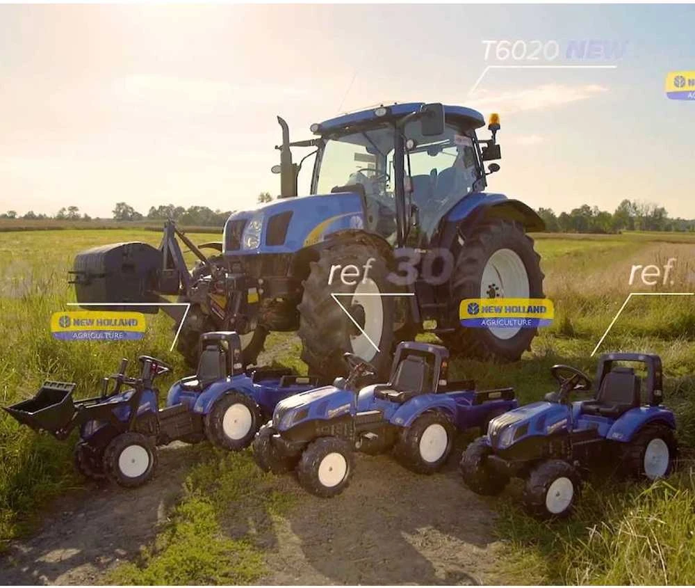 FALK pedalinis traktorius New Holland su priekaba