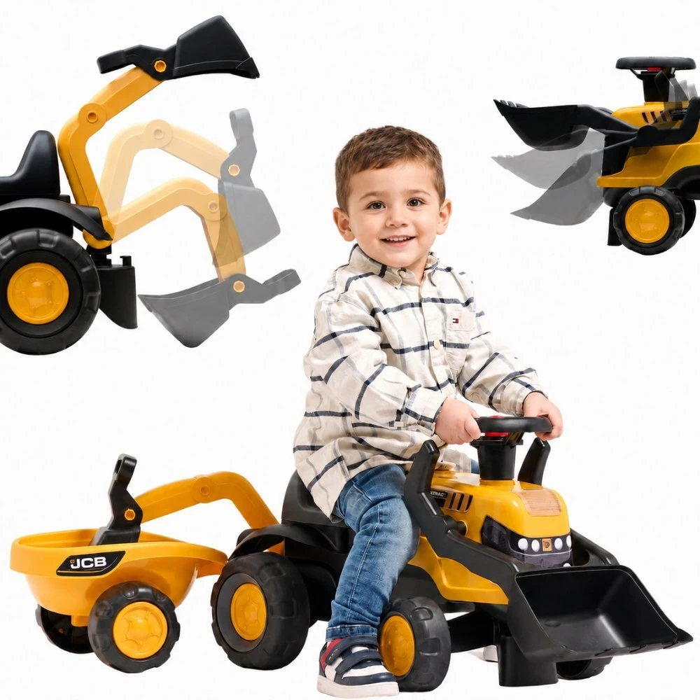 FALK JCB Traktorius Su Priekaba, Šake, Ir Kastuvu, Tylios Padangos, 1-3 Metai