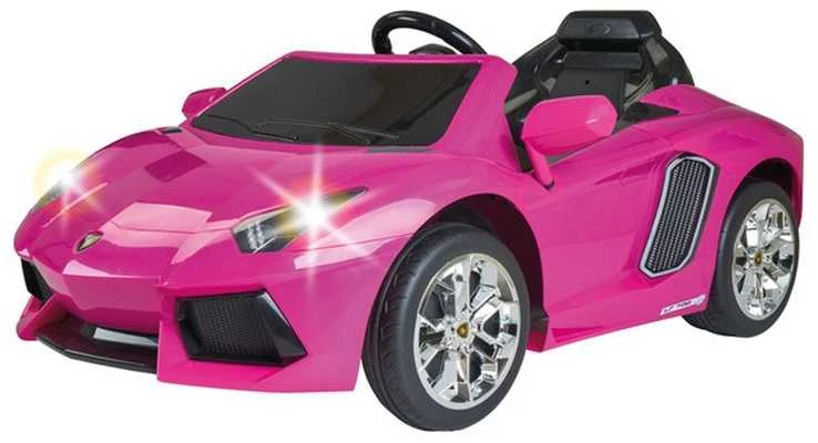 FEBER Lamborghini Aventador Rožinė elektrinis automobilis vaikams 6V