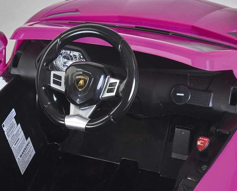 FEBER Lamborghini Aventador Rožinė elektrinis automobilis vaikams 6V