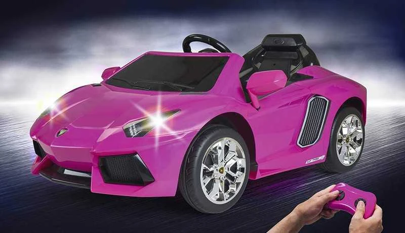 FEBER Lamborghini Aventador Rožinė elektrinis automobilis vaikams 6V