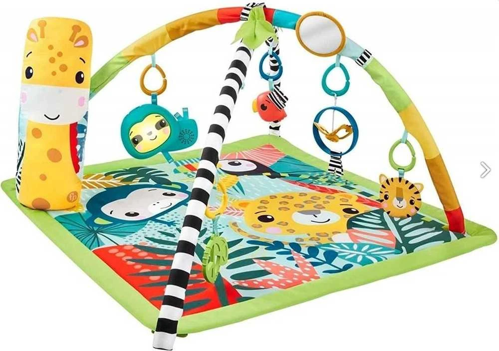 Lavinamasis kilimėlis Fisher-Price 3-in-1 Rainforest Sensory Gym, su atogrąžų miško gyvūnais (FPHJW08)