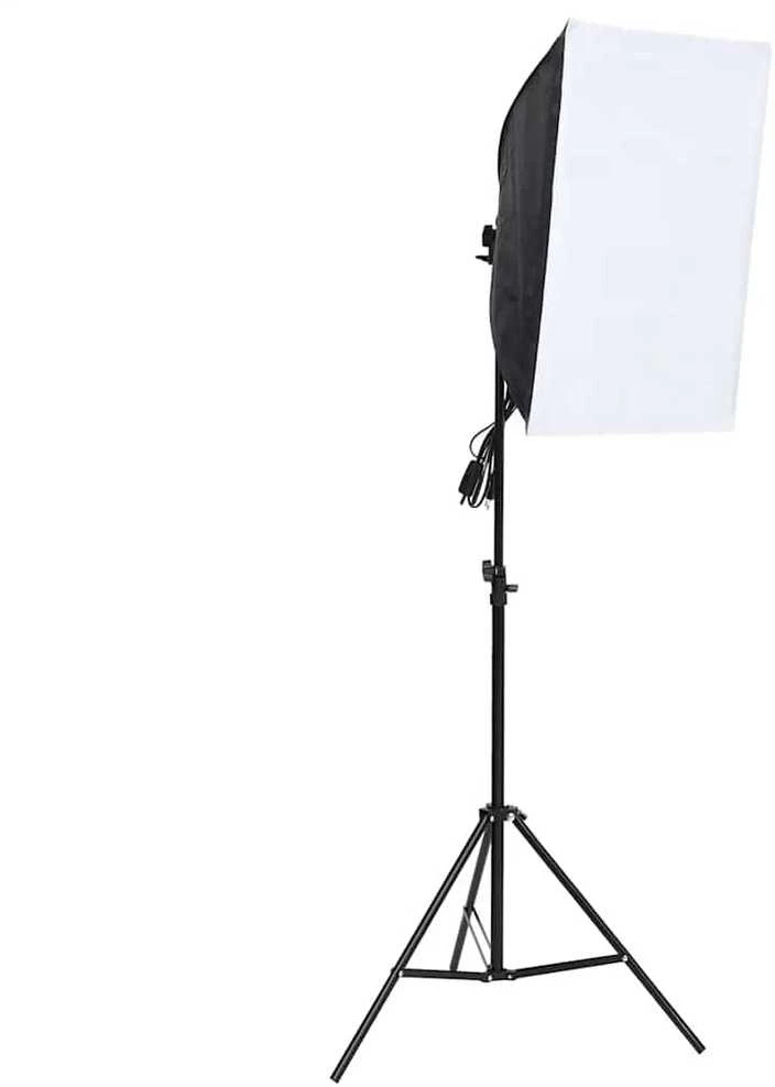 Fotostudijos komplektas su šviesdėže ir fonais