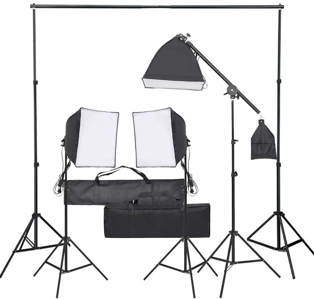 Fotostudijos rinkinys su apšvietimo rinkiniu