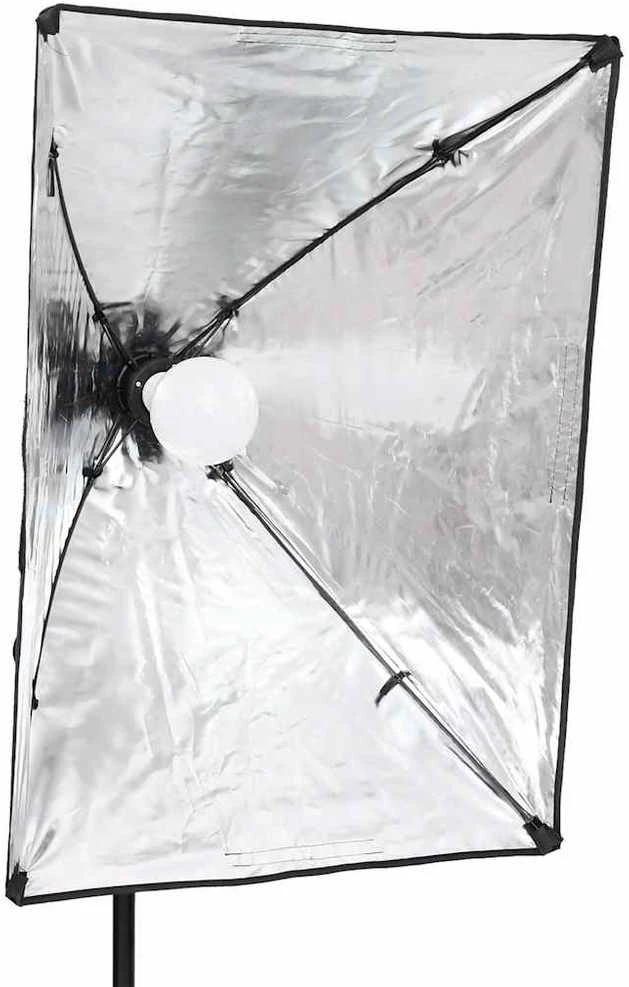Fotostudijos rinkinys su šviestuvais, fonu ir reflektoriumi