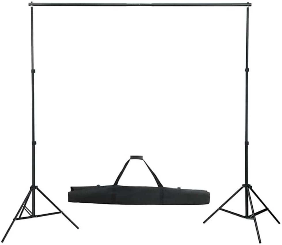 Fotostudijos rinkinys su šviestuvais, fonu ir reflektoriumi