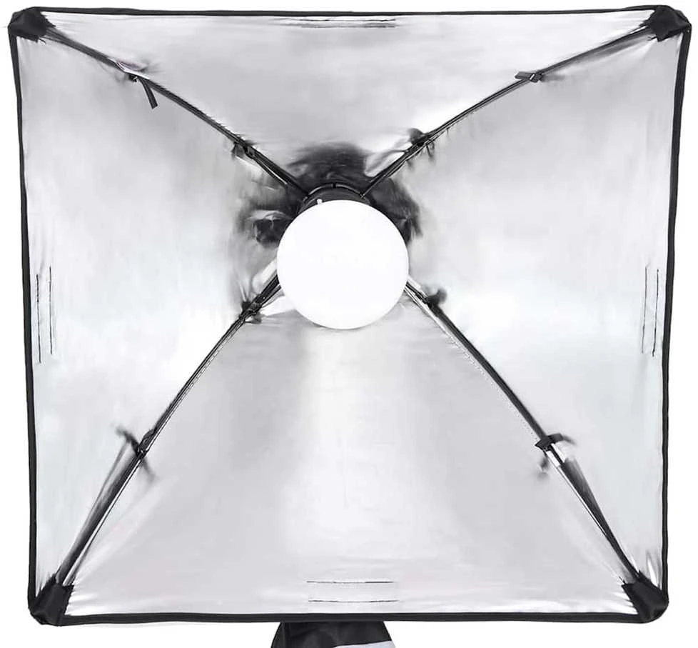 Fotostudijos rinkinys su šviestuvais, fonu ir reflektoriumi