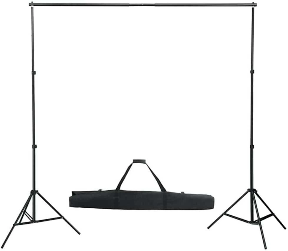 Fotostudijos rinkinys su šviestuvais, fonu ir reflektoriumi