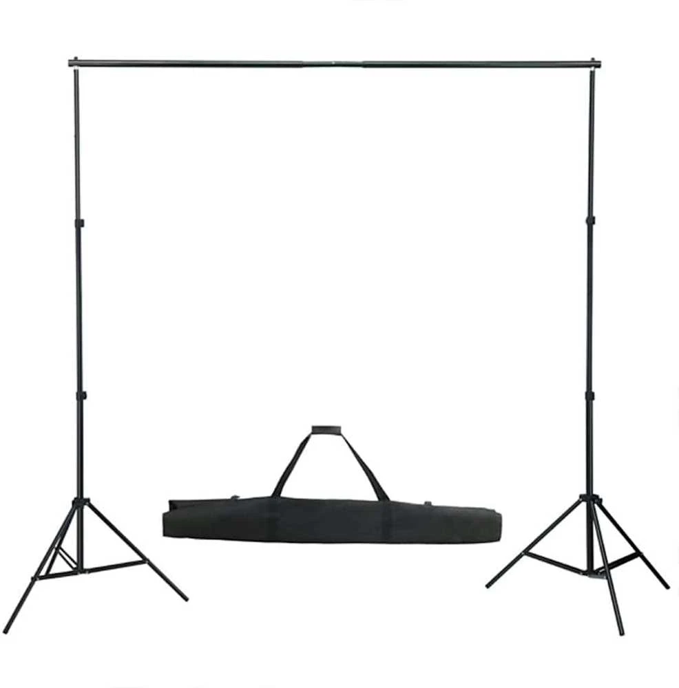 Fotostudijos rinkinys su šviestuvais, fonu ir reflektoriumi